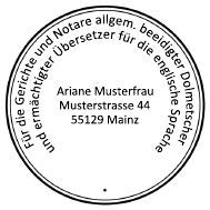 Dolmetscherstempel Gerichte Notare Dolmetscher Uebersetzer