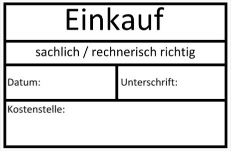 Sachlich Stempel Einkauf sachlich rechnerisch richtig Datum Unterschrift ...