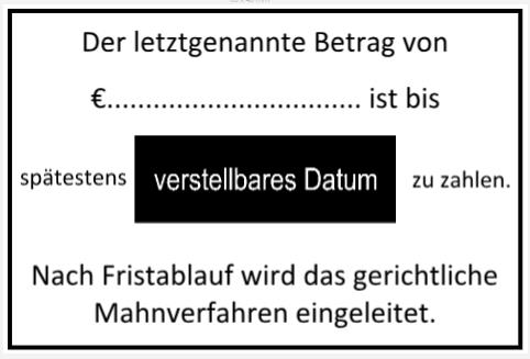 Datumstempel Mahnstempel Buchhaltung Mahnverfahren Zahlungsfrist Gerichtsvollzieher